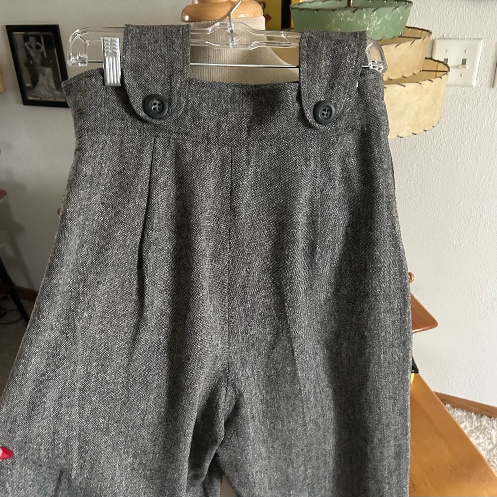 SOLD SOLD Retro Pants 1940s Style Gray Fleck M L UK 16 Vivien Of Holloway - Picture 8 of 10